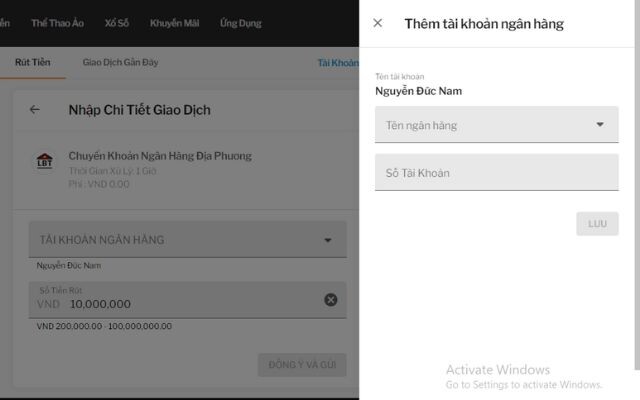 Nhap Ten Ngan Hang Ca Nhan Cua Minh Va Xac Dinh So Tien Muon Rut 1